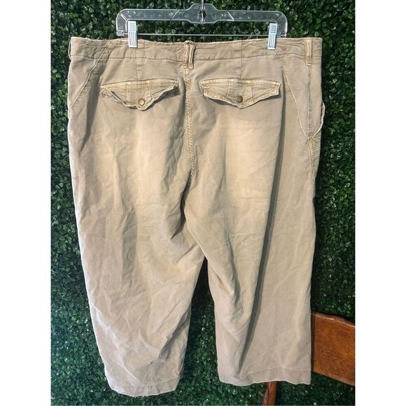 Pilcro & Letterpress Anthropologie+ Women's Size 20W Tan Straight Leg Distressed - Picture 2 of 5